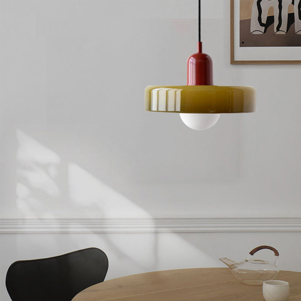 GleaMore – Bauhaus Hanglamp in Stijlvol Gekleurd Glas